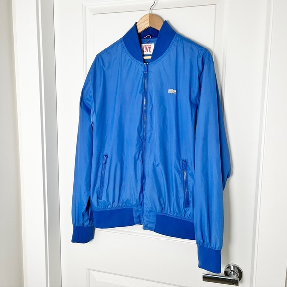 Lacoste Live Retro Y2K Style Zip-Up Sports Track Jacket- Blue, Men's Large - Picture 4 of 10